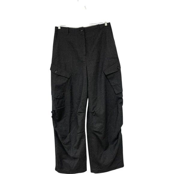 Zara Womens Cargo Wool Pants L Large anthracite Gray ZW collection 2266/425 NWOT - Picture 2 of 9